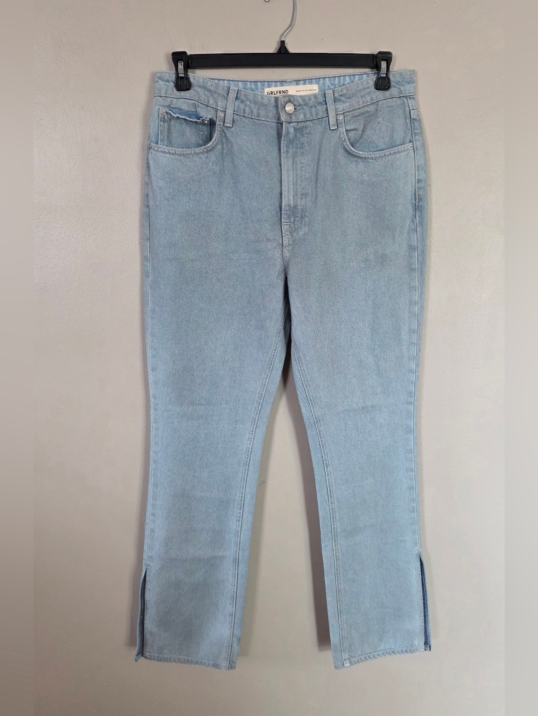 Nwt Grlfrnd Harlow Coated High Rise Boot With Slit Women's Jeans Size 30